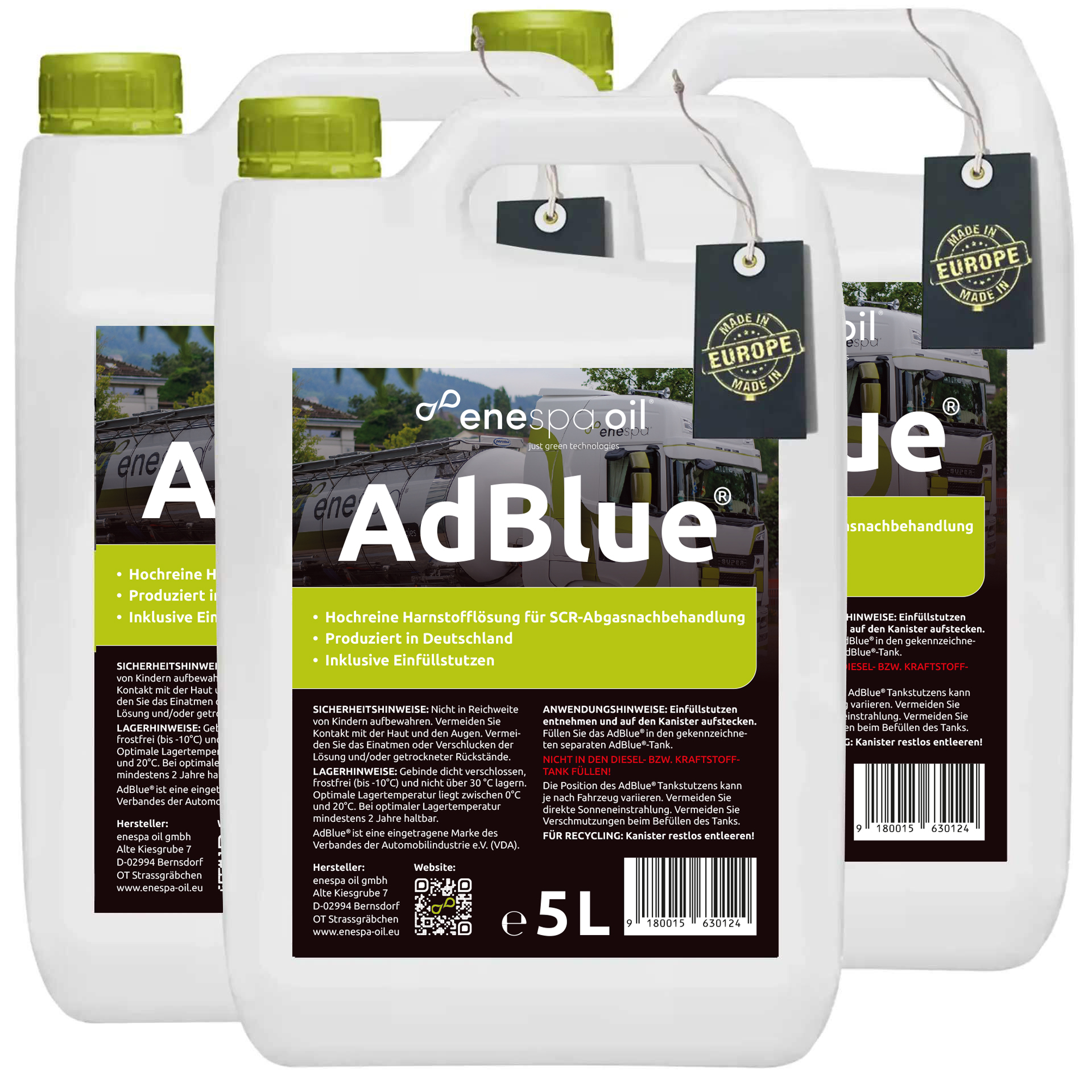 enespa AdBlue® 3x 5 Liter Kanister mit Flex-Ausgießer