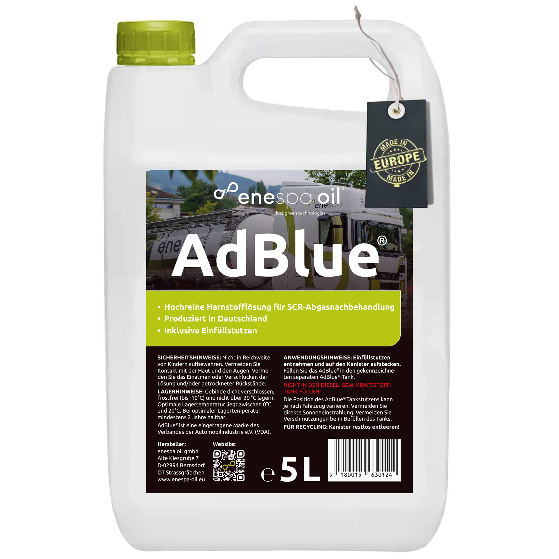 enespa AdBlue® 1x 5 Liter Kanister mit Flex-Ausgießer